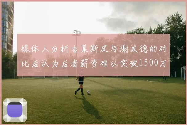 媒体人分析吉莱斯皮与谢泼德的对比后认为后者薪资难以突破1500万